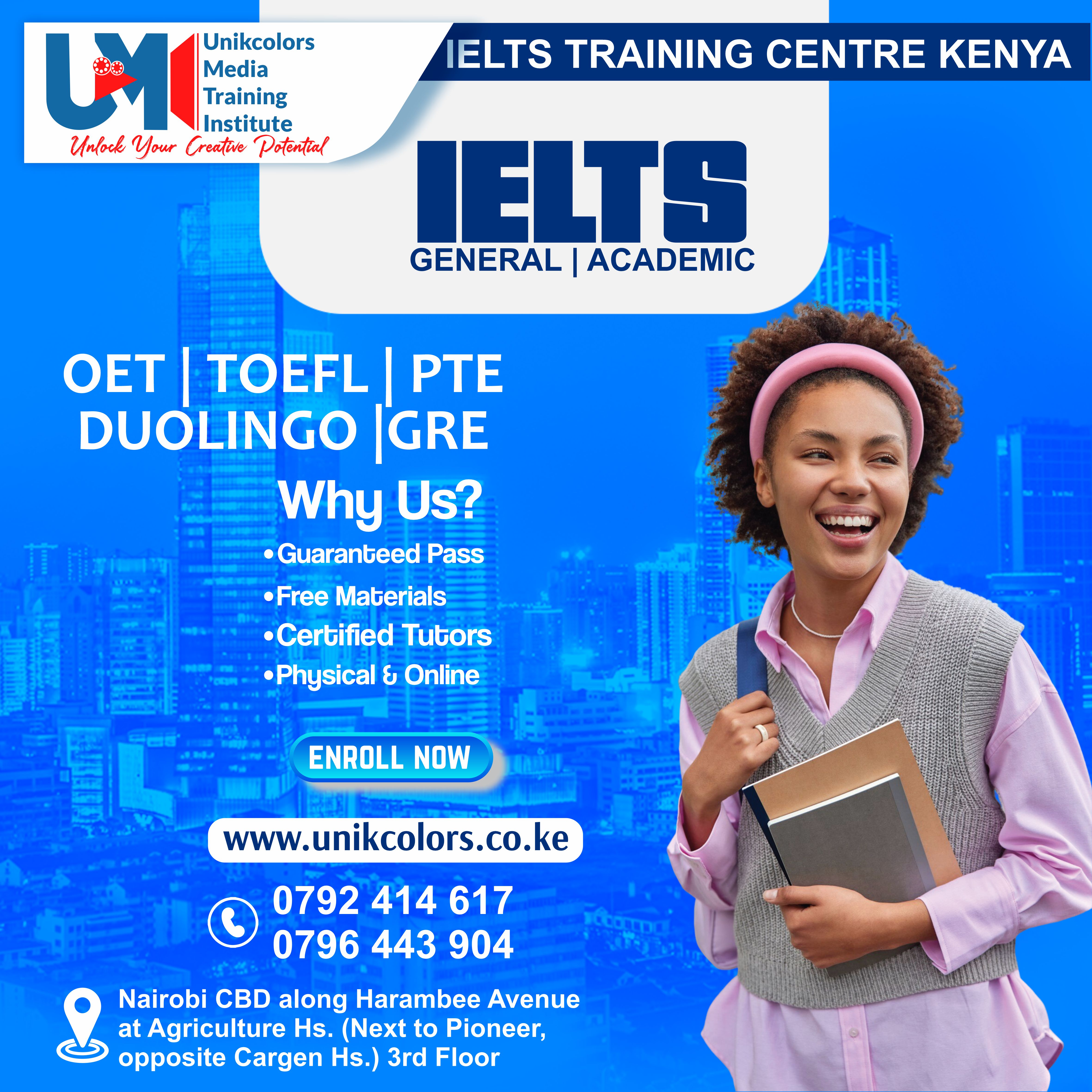 IELTS TRAINING CENTRE KENYA - IELTS PREPARATION | OET | TOEFL | PTE | GRE | DUOLINGO